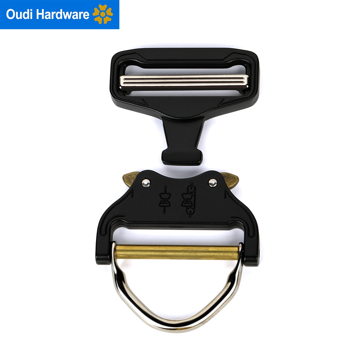 44mm Tactical Heavy Duty Nylon Belt Buckle Quick Release Metal Buckle Fit For 1.75" Strap