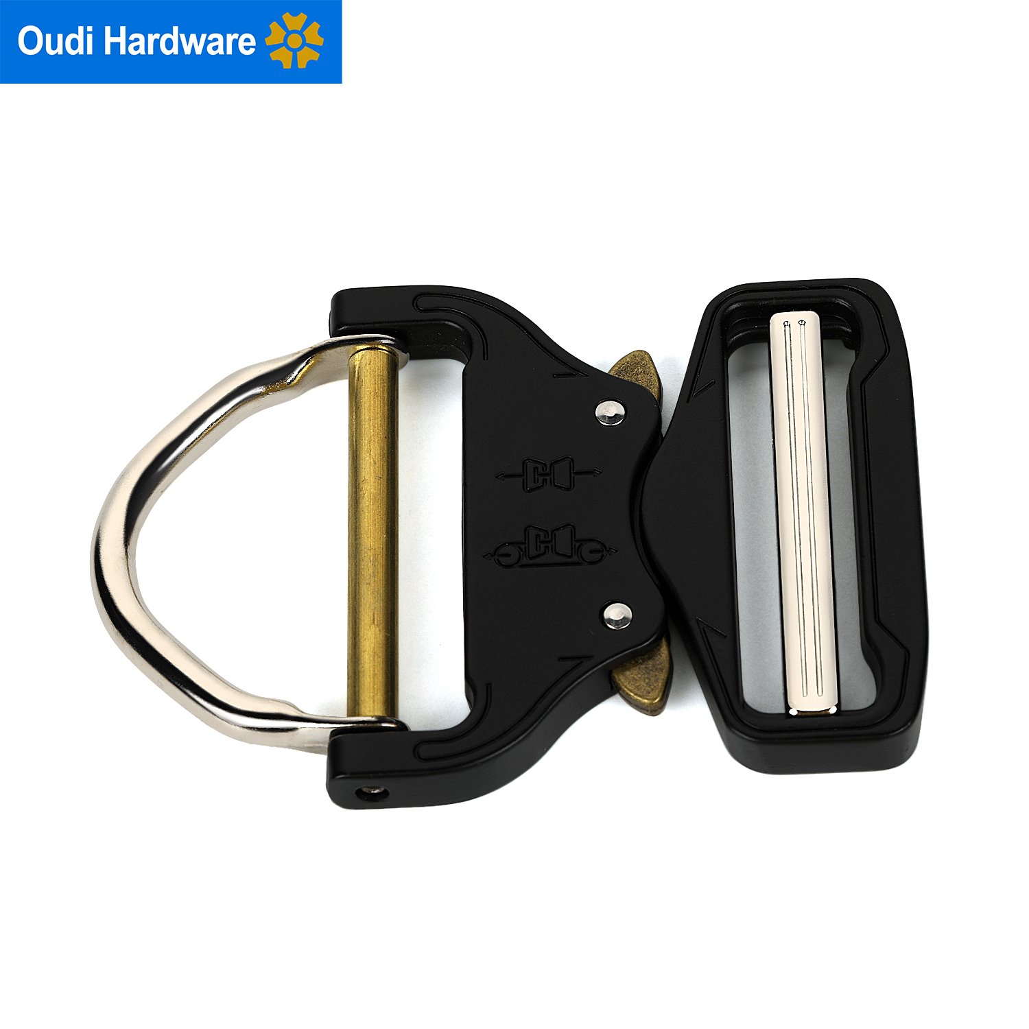 44mm Tactical Heavy Duty Nylon Belt Buckle Quick Release Metal Buckle Fit For 1.75" Strap