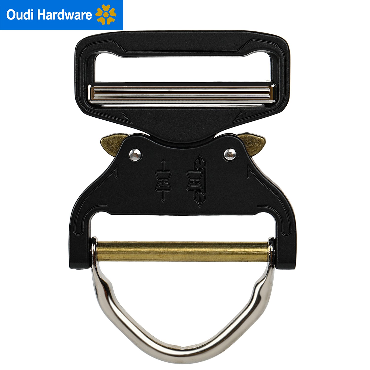 44mm Tactical Heavy Duty Nylon Belt Buckle Quick Release Metal Buckle Fit For 1.75" Strap