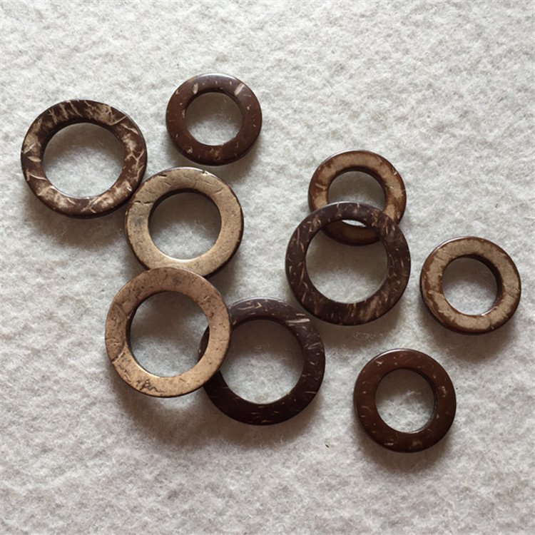 SR001 China Supplier Belt Buckles Hat Necklace Earring Accessories Coconut Shell Round Wooden Rings