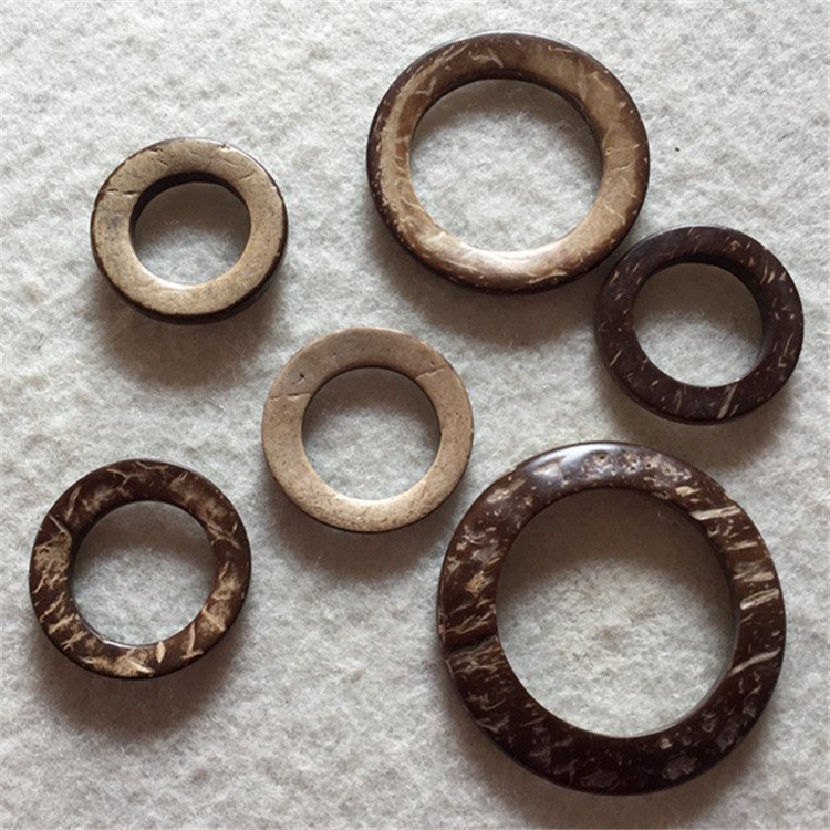SR001 China Supplier Belt Buckles Hat Necklace Earring Accessories Coconut Shell Round Wooden Rings