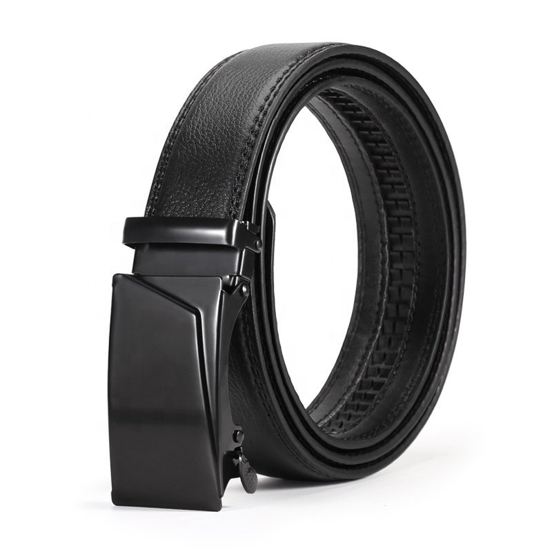 Customized LOGO Men's belt automatic iron rachet buckle pvc synthetic soft belt cheap pants dress belt for jeans LXS-IAPP008