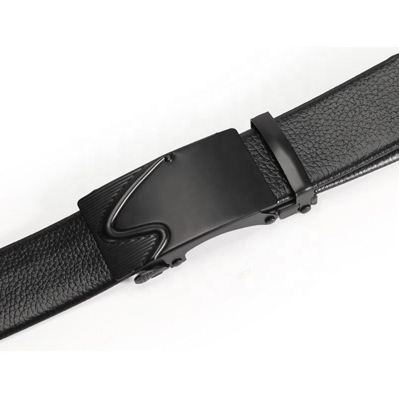 Customized LOGO Men's belt automatic iron rachet buckle pvc synthetic soft belt cheap pants dress belt for jeans LXS-IAPP008