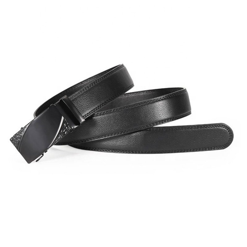 Customized LOGO Men's belt automatic iron rachet buckle pvc synthetic soft belt cheap pants dress belt for jeans LXS-IAPP008