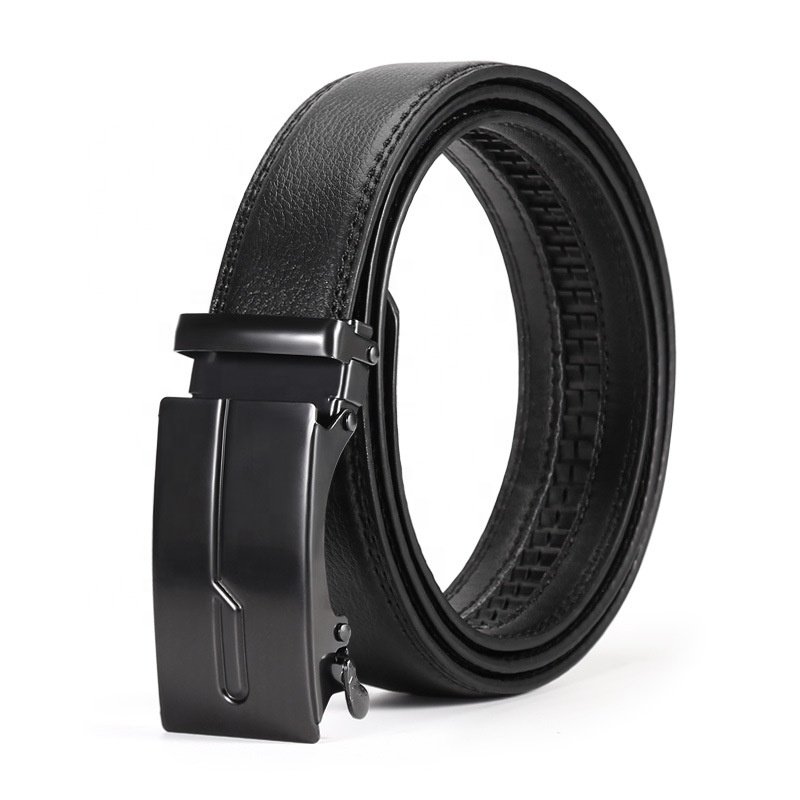 Customized LOGO Men's belt automatic iron rachet buckle pvc synthetic soft belt cheap pants dress belt for jeans LXS-IAPP008