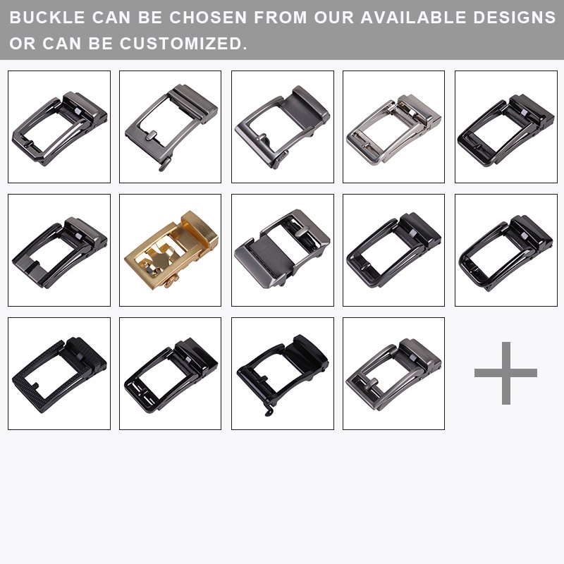 Factory Custom LOGO Black Brown Business Alloy Automatic Buckle Cow hide Ratchet Belt Men's Genuine Leather Belt