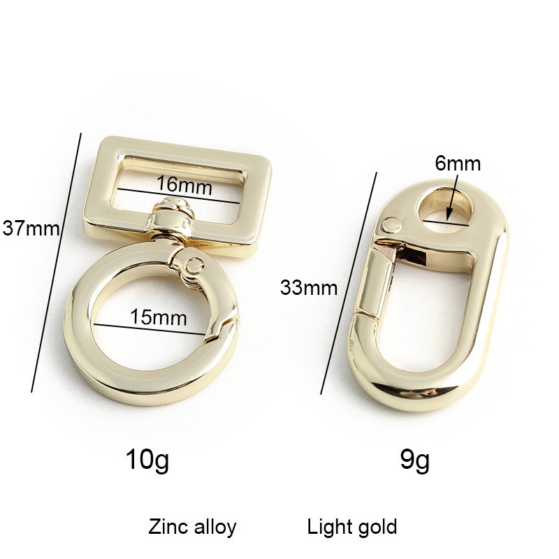 High quality metal bag Belt Accessories Rotary buckle for tote bags and dog leather straps H6024 Square tail opening clasp