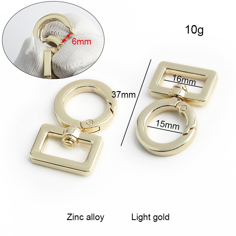 High quality metal bag Belt Accessories Rotary buckle for tote bags and dog leather straps H6024 Square tail opening clasp