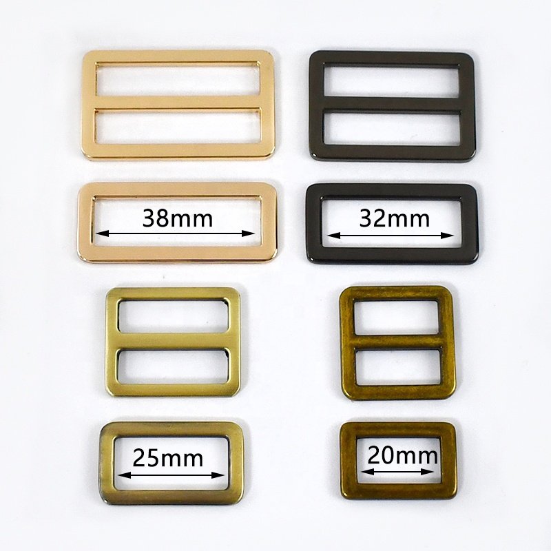 Meetee AP264+F4-4 16-50mm Alloy Colorful Slider Buckles Hardware Accessories Handbag Strap Tri-Glide Buckle Adjust Square Ring