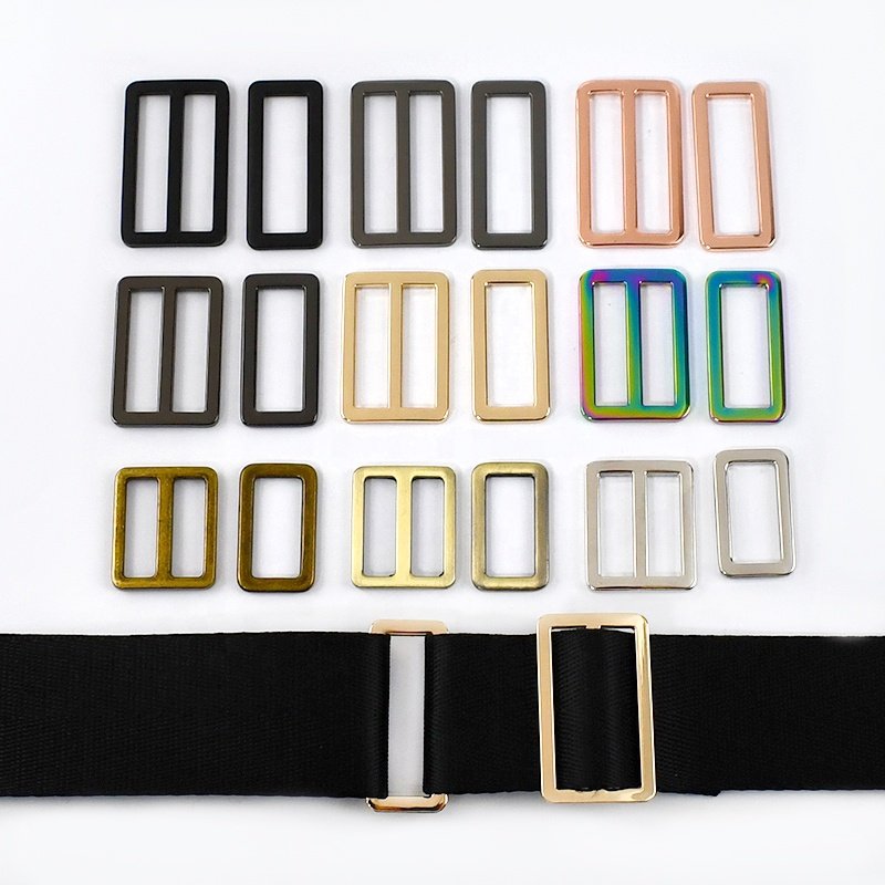 Meetee AP264+F4-4 16-50mm Alloy Colorful Slider Buckles Hardware Accessories Handbag Strap Tri-Glide Buckle Adjust Square Ring