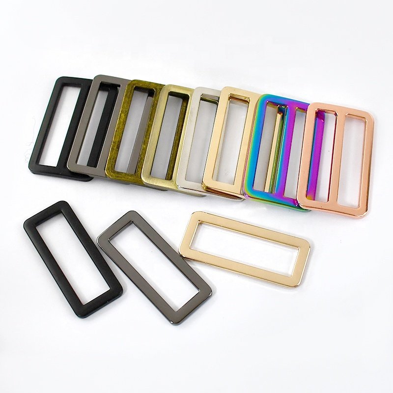 Meetee AP264+F4-4 16-50mm Alloy Colorful Slider Buckles Hardware Accessories Handbag Strap Tri-Glide Buckle Adjust Square Ring