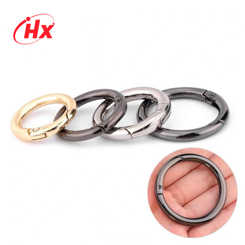Colorful Metal 16mm 19mm Circle Snap Clip Slide Adjustable O Ring Spring Buckle For Bag Backpack Webbing