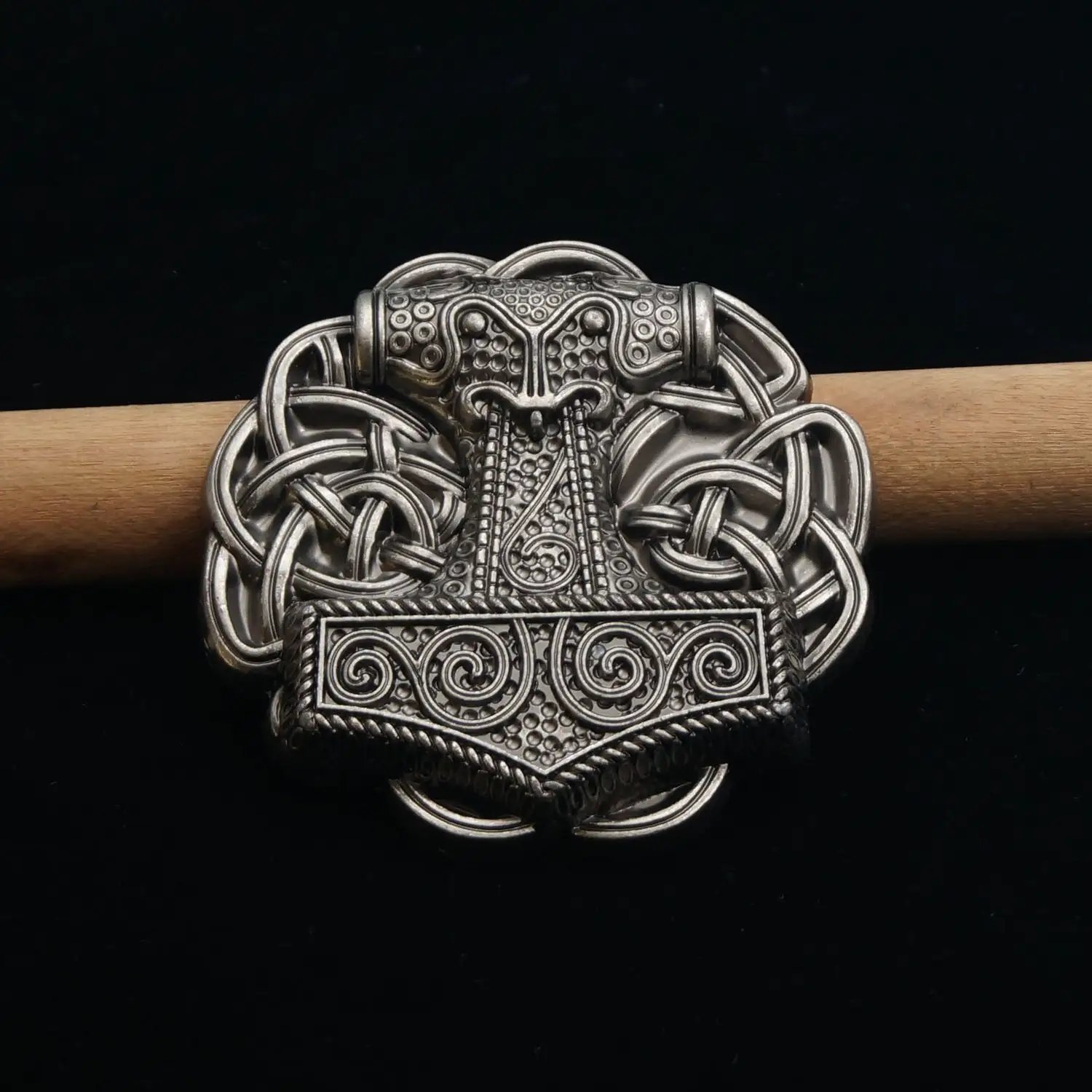 Viking Thor Hammer Celtique Pattern Belt Buckle Vintage Denim Belt Buckle
