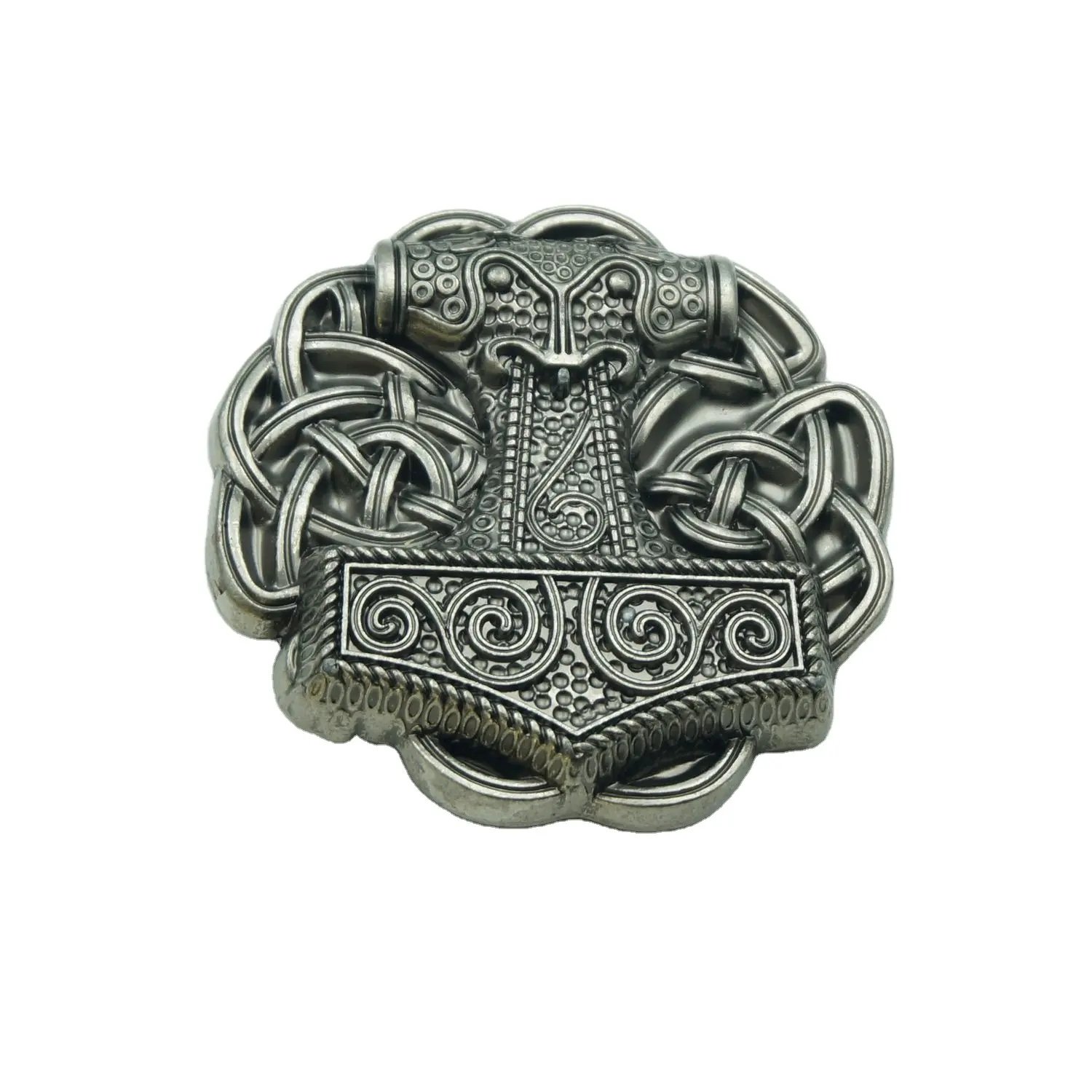 Viking Thor Hammer Celtique Pattern Belt Buckle Vintage Denim Belt Buckle