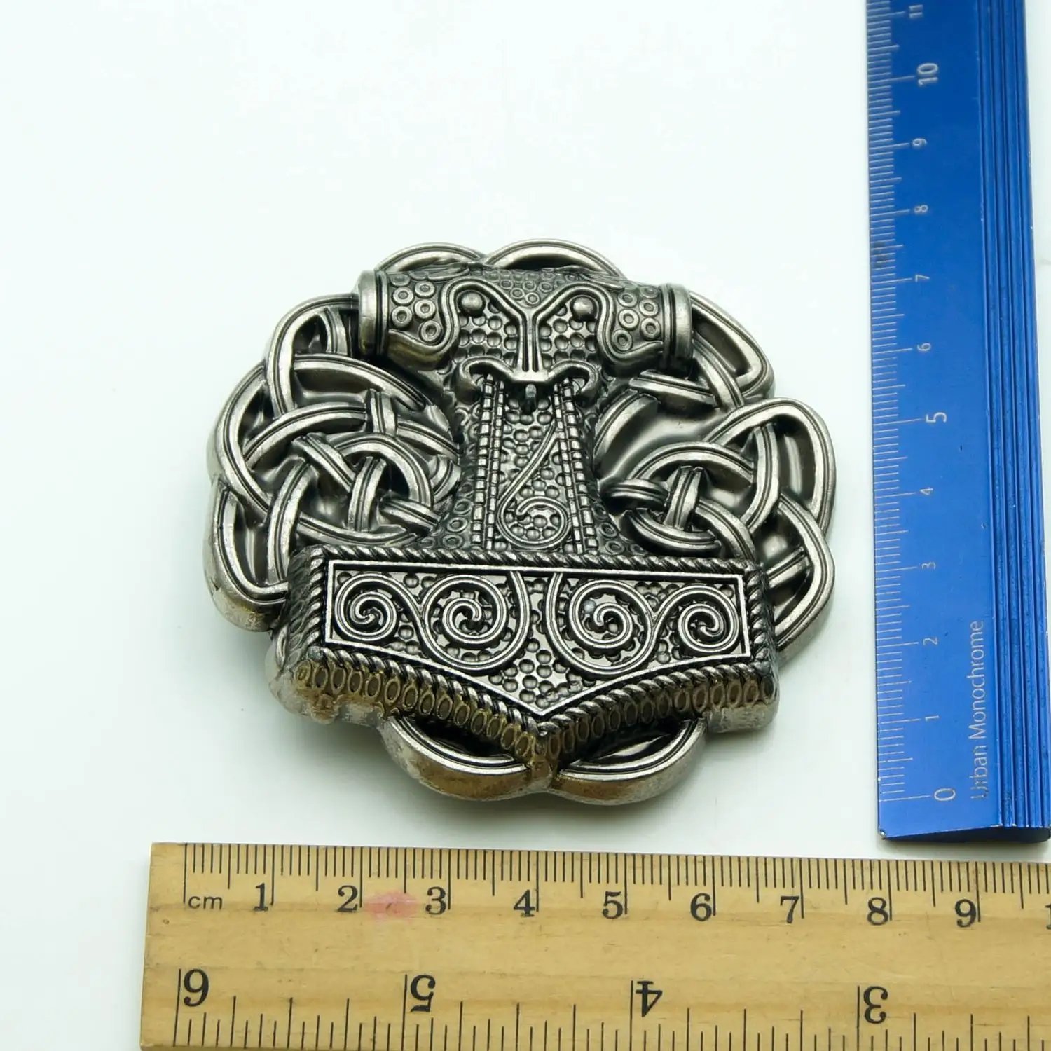 Viking Thor Hammer Celtique Pattern Belt Buckle Vintage Denim Belt Buckle