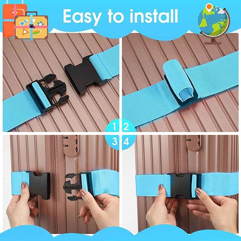 Adjustable Luggage Safe Straps One Word Fixed Tying Rope Buckle Baggage Packing Belts Travel Suitcase Accessories