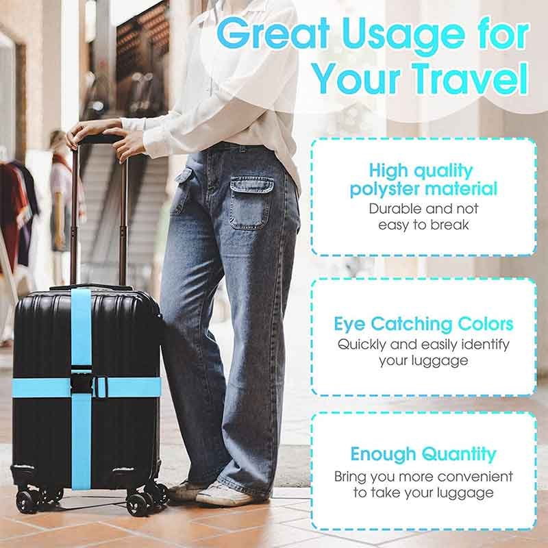Adjustable Luggage Safe Straps One Word Fixed Tying Rope Buckle Baggage Packing Belts Travel Suitcase Accessories
