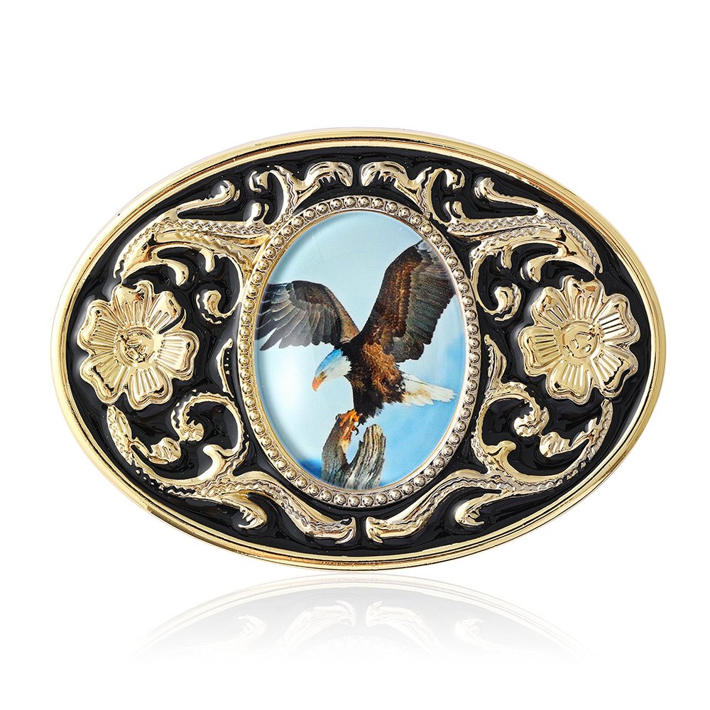 2024 fashion design western cowboy gemstone setting personality metal pattern A To Z Belt buckle for belts