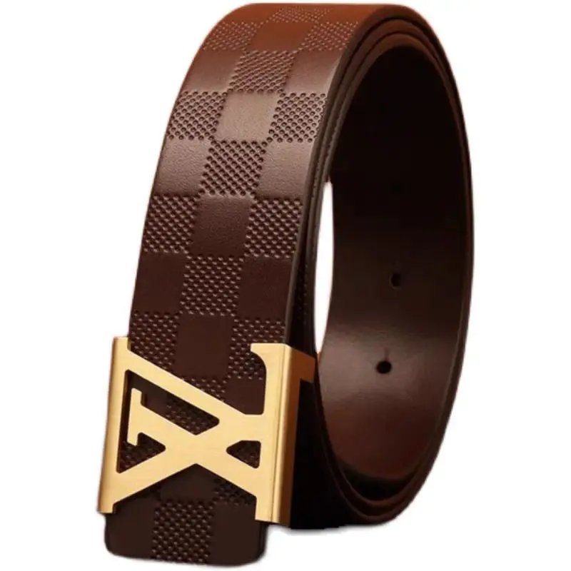 Wanshui Belt Manufacturer Width Solid Brass Brushed Z Letter Cow Leather Screw Removable Beaded Western Buckle Belt For Men