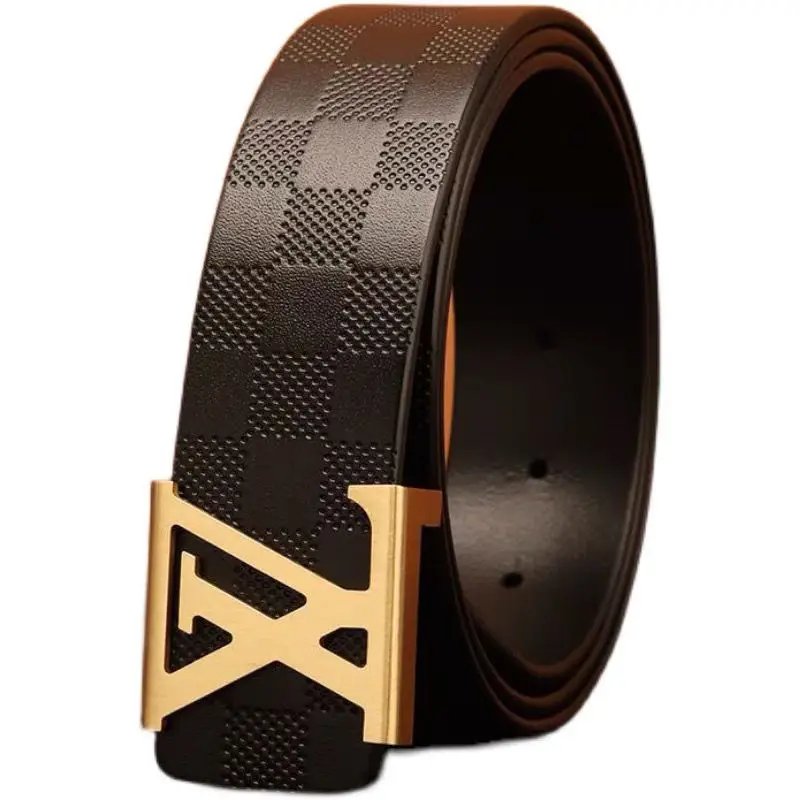 Wanshui Belt Manufacturer Width Solid Brass Brushed Z Letter Cow Leather Screw Removable Beaded Western Buckle Belt For Men