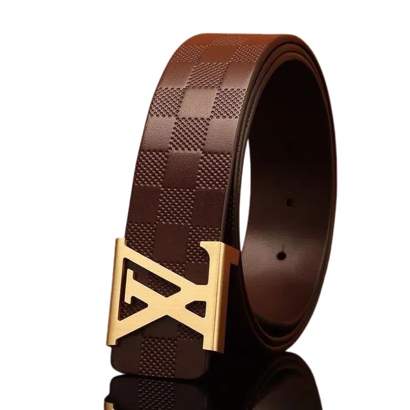 Wanshui Belt Manufacturer Width Solid Brass Brushed Z Letter Cow Leather Screw Removable Beaded Western Buckle Belt For Men