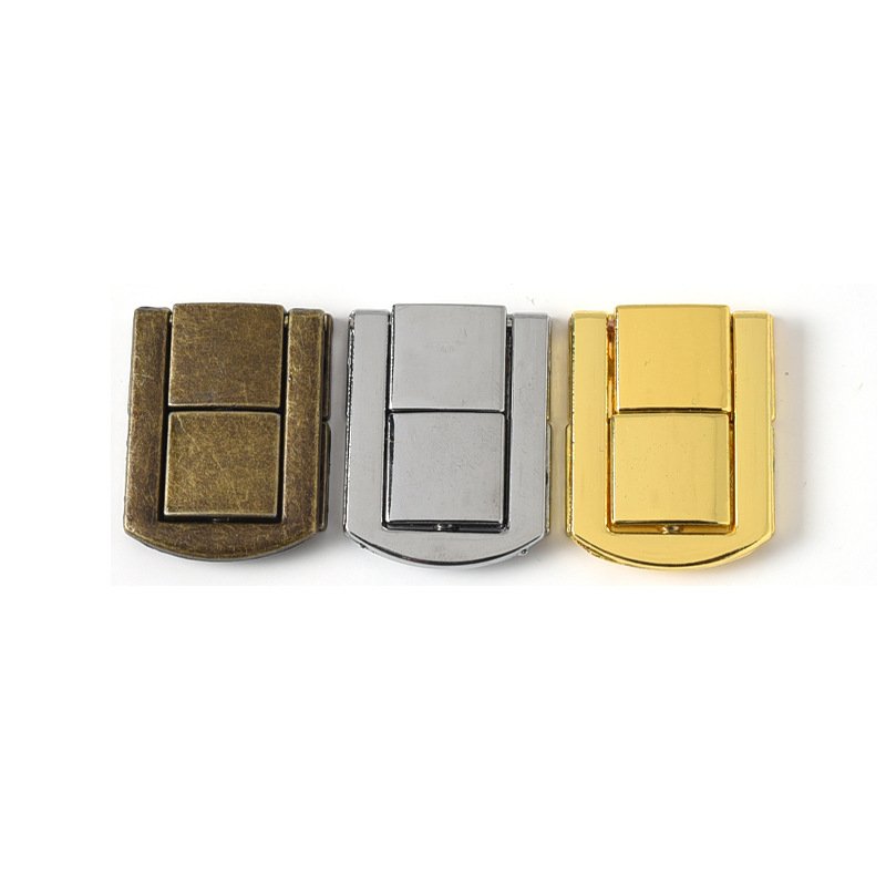 Organizer Box Jewelry Lock Box Latch Clasps Antique Iron Padlock Hasp Locked Wooden Wine Gift Box Handbag Buckle Hardware
