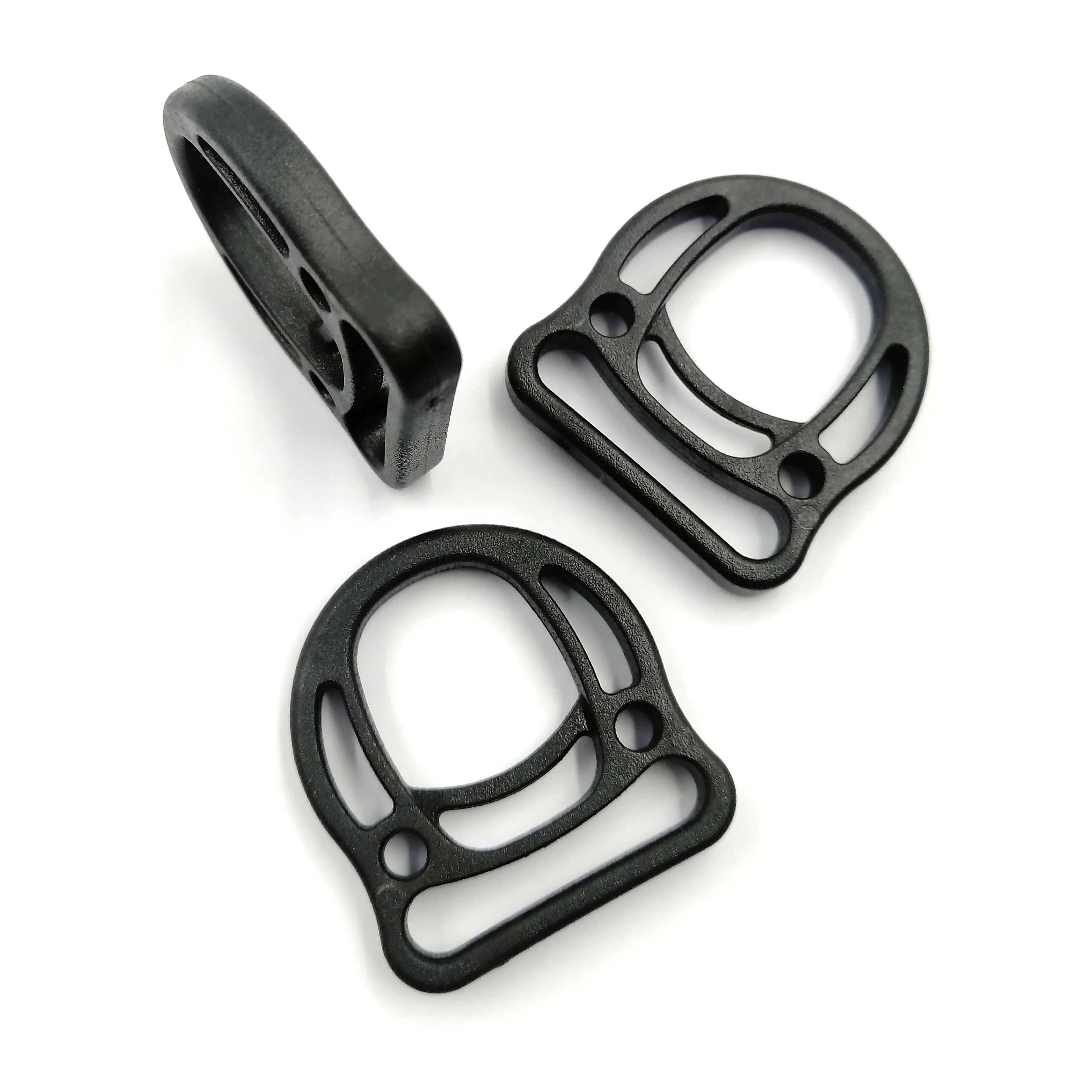 Multiuse Plastic Adjustable Buckle Semi-round Slider Connection D Ring Buckle For Tactical Backpack Straps