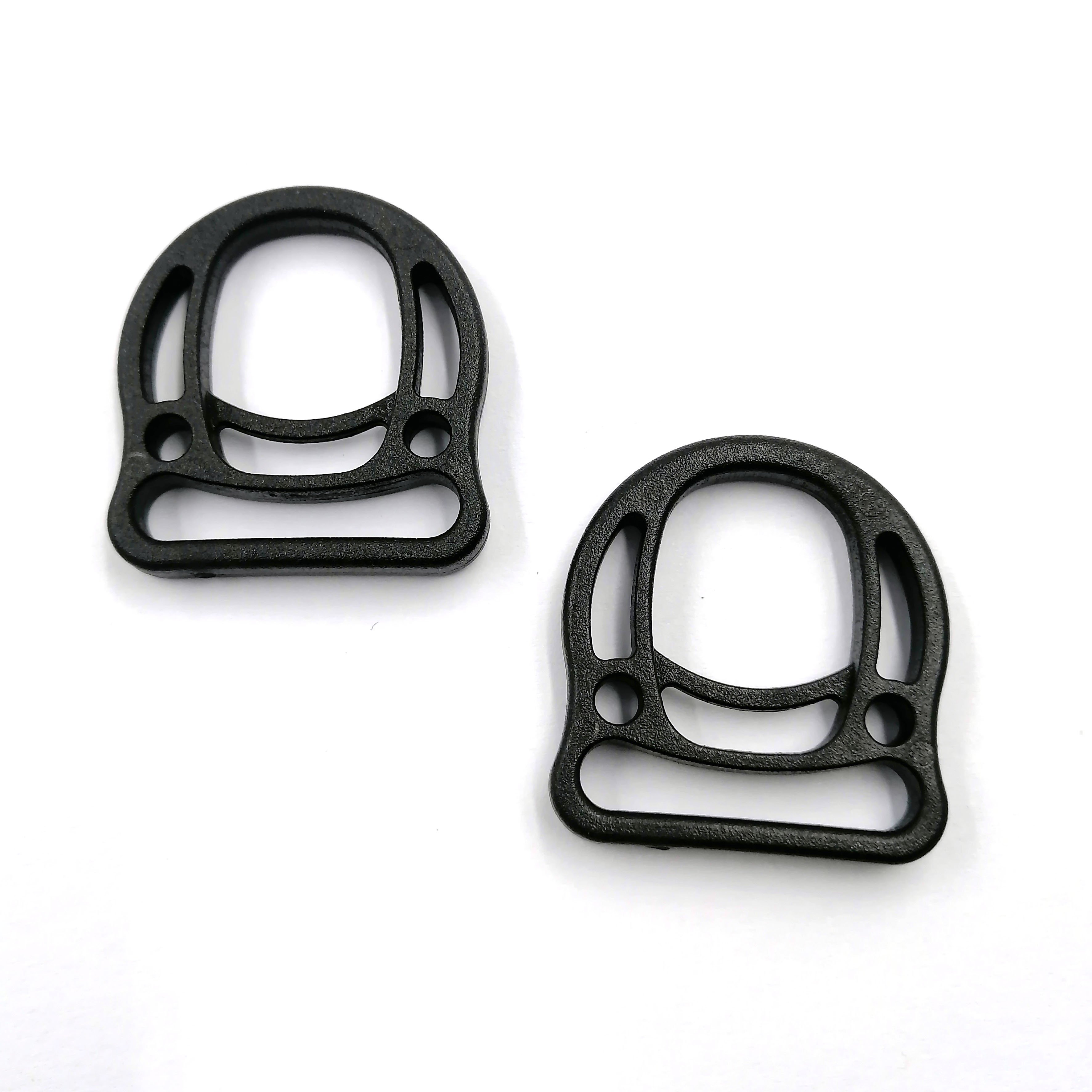 Multiuse Plastic Adjustable Buckle Semi-round Slider Connection D Ring Buckle For Tactical Backpack Straps