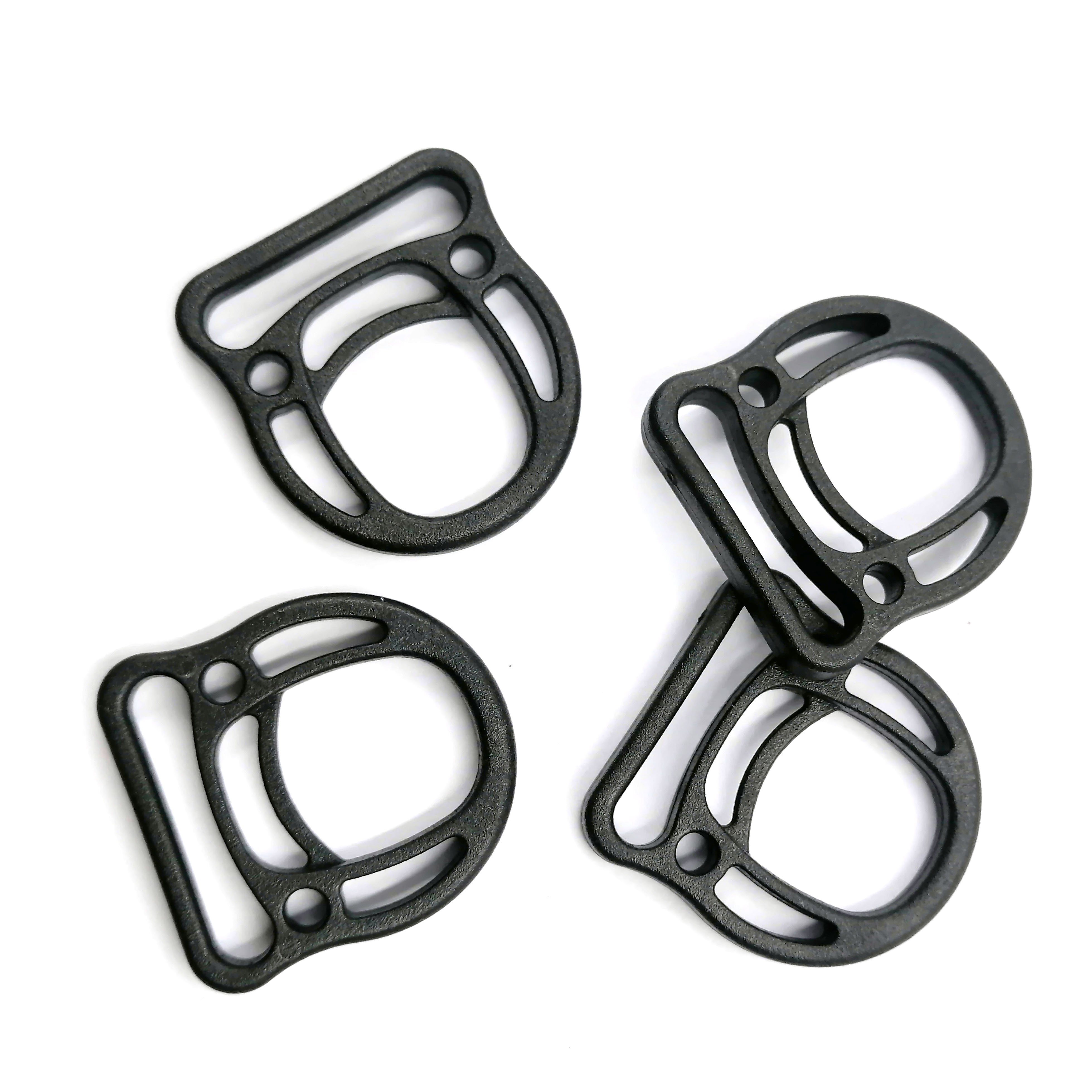 Multiuse Plastic Adjustable Buckle Semi-round Slider Connection D Ring Buckle For Tactical Backpack Straps