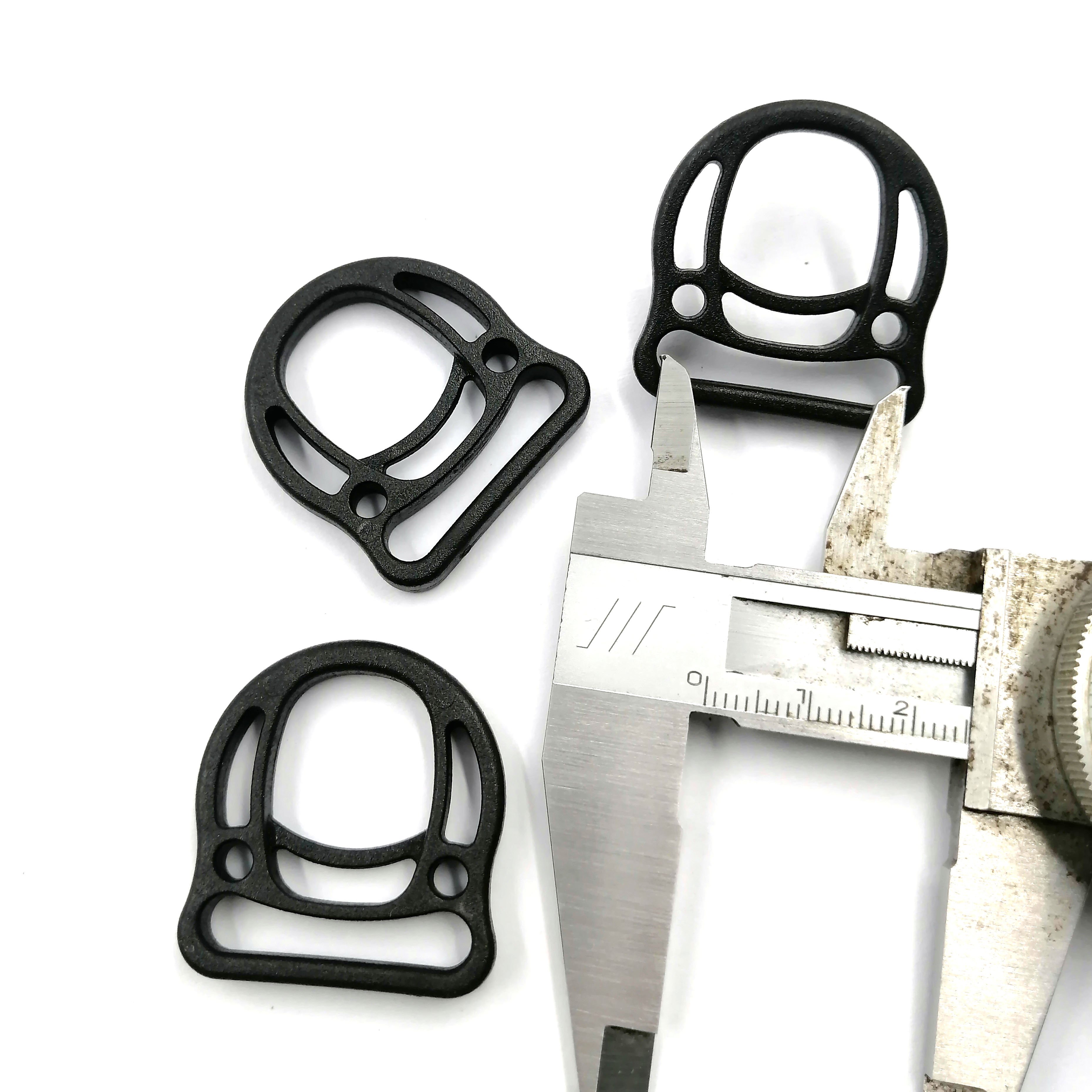 Multiuse Plastic Adjustable Buckle Semi-round Slider Connection D Ring Buckle For Tactical Backpack Straps
