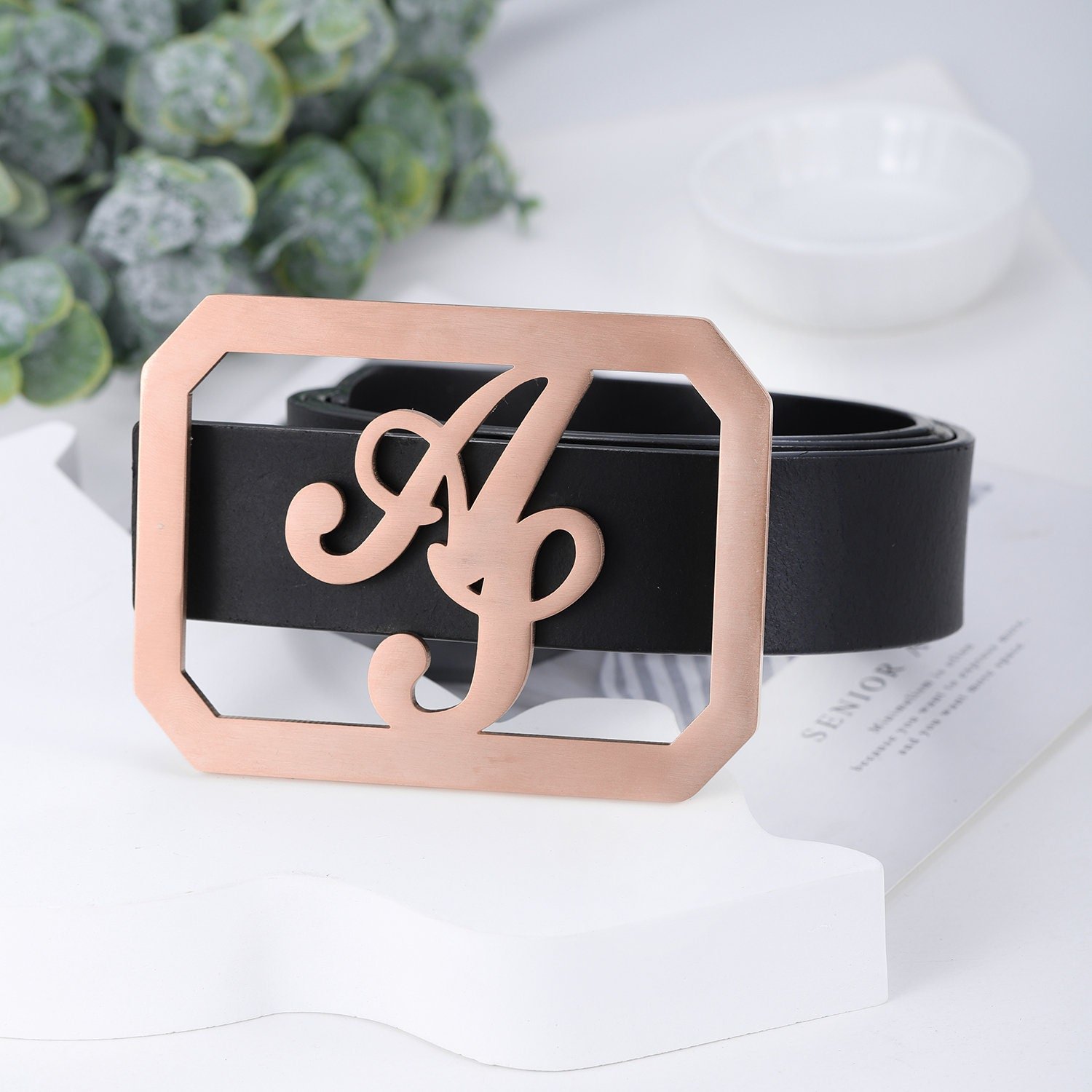 Fashion Custom Initial Metal Belt Buckle Western Cowboy Style Ancient Initial Letter Shape Belt Buckle