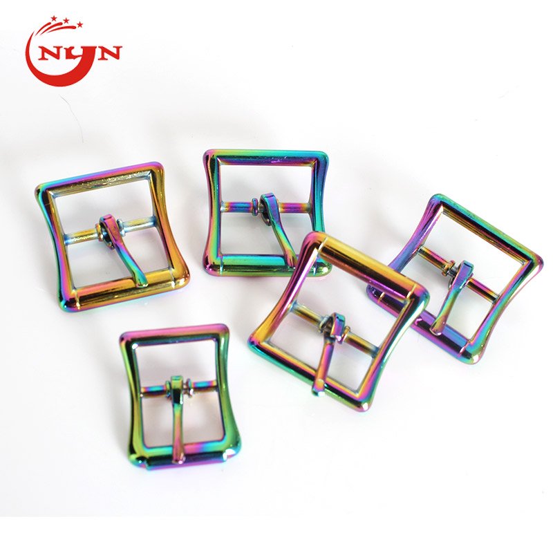 Manufacturers Supply Rainbow Pin Buckles Adujust Locking Tongue Roller Bulk Belt Strap Buckle For Dog Collar Leather Bag DIY