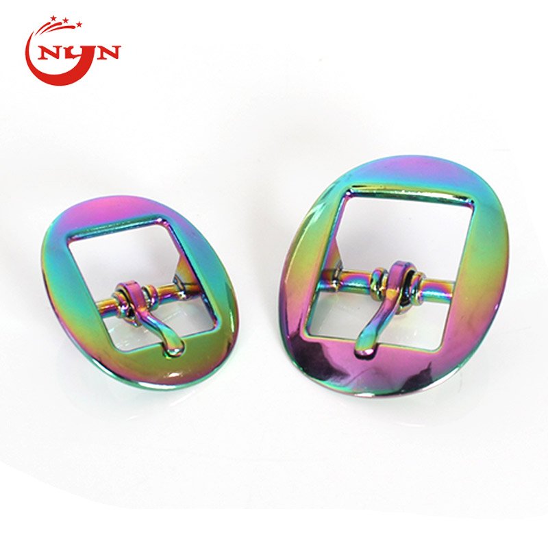 Manufacturers Supply Rainbow Pin Buckles Adujust Locking Tongue Roller Bulk Belt Strap Buckle For Dog Collar Leather Bag DIY
