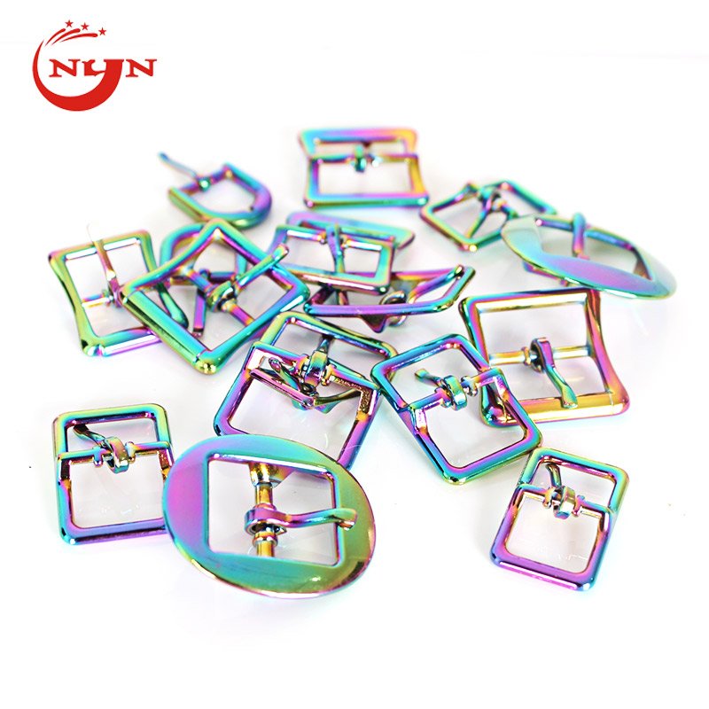 Manufacturers Supply Rainbow Pin Buckles Adujust Locking Tongue Roller Bulk Belt Strap Buckle For Dog Collar Leather Bag DIY