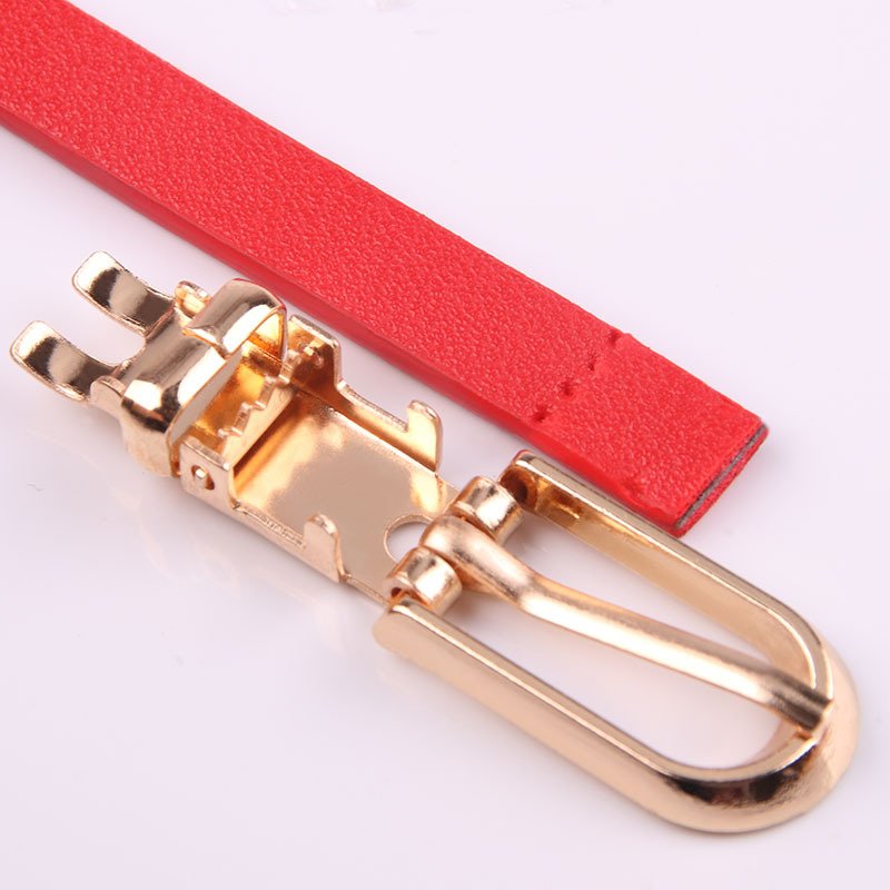 Korean style multi-color ladies thin belt ladies pin buckle PU leather belt