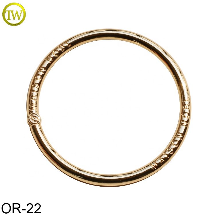 Custom made alloy nickle color metal shoes o ring decorations circle blank ring belt buckle for bags