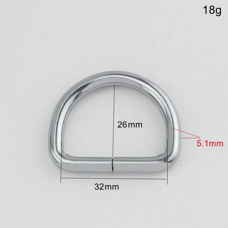 Nolvo World 32*26 mm 1.2" chrome heavy duty D ring openable buckles for leather strap bag hanger DIY high end bag hardware