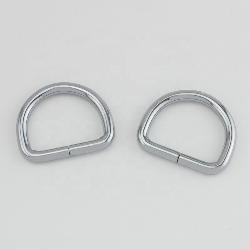 Nolvo World 32*26 mm 1.2" chrome heavy duty D ring openable buckles for leather strap bag hanger DIY high end bag hardware