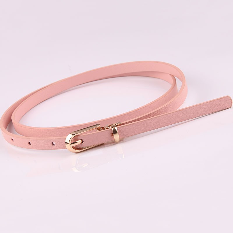 1 cm wide New multi-color decorative dress with sweater thin waist small belt PU leather Korean version belts buckles for women