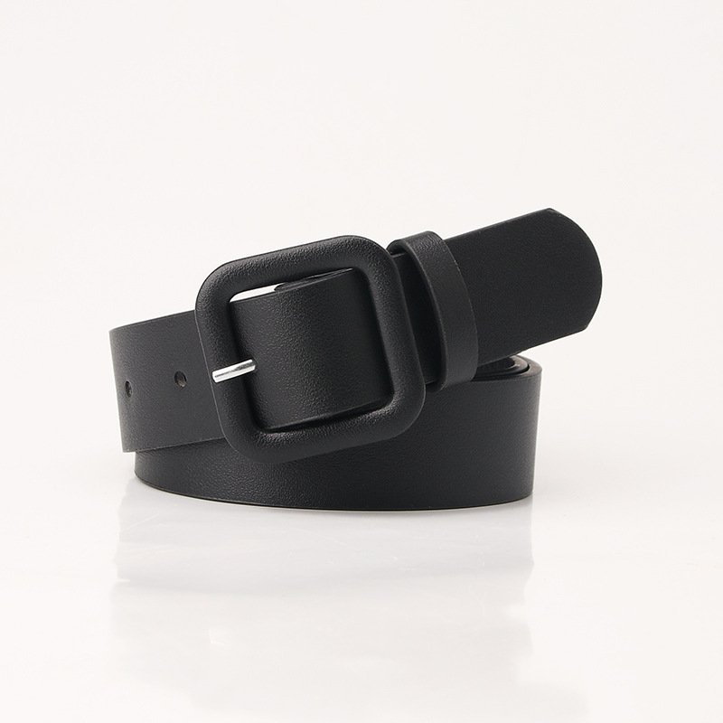 Hot sell 2023 New Square buckle candy color pu belt fashion women's casual wide belt for pants