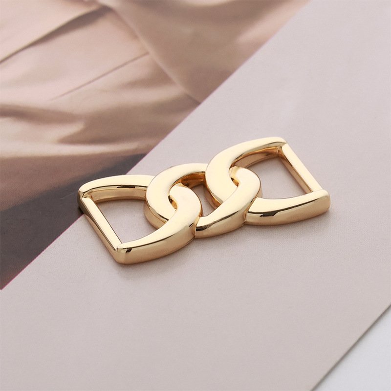 Sustainable Alloy Buckle with Diamond Connection Shank Style and Plating Technique Waist Adjustment Decorative Buckle