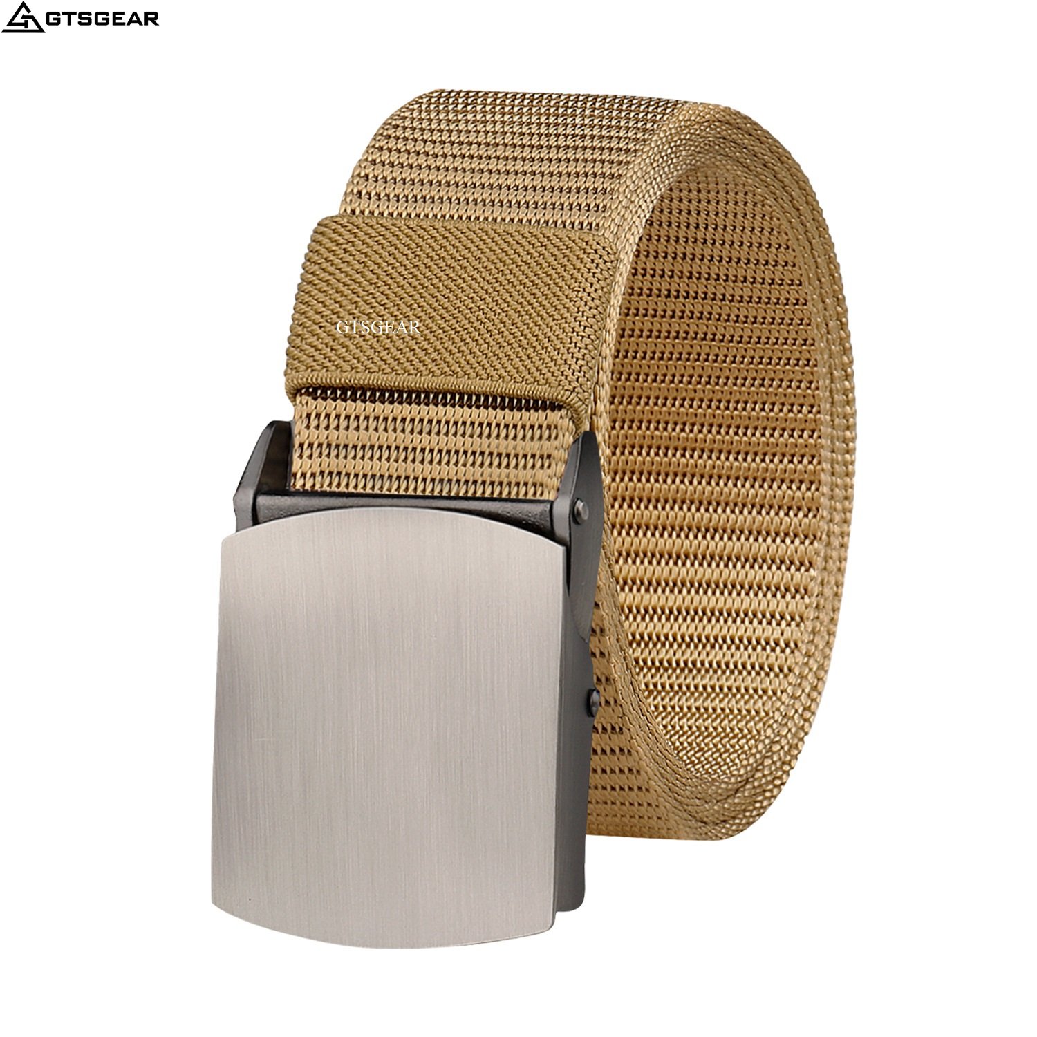 BL37 C4 men simple canvas belts OUTDOOR SPORTS training smooth buckle tactical outdoor belt hiking riding