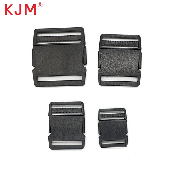 Black POM Plastic Small Flat Ultra Thin Side Quick Release Adjustable Backpack Bag Camera Strap Clip Buckle