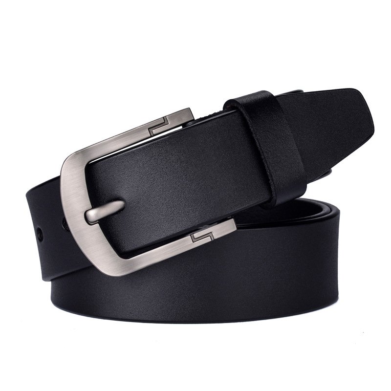 Men's genuine leather belt pin buckle belt, cowhide belt, simple fashion waistband