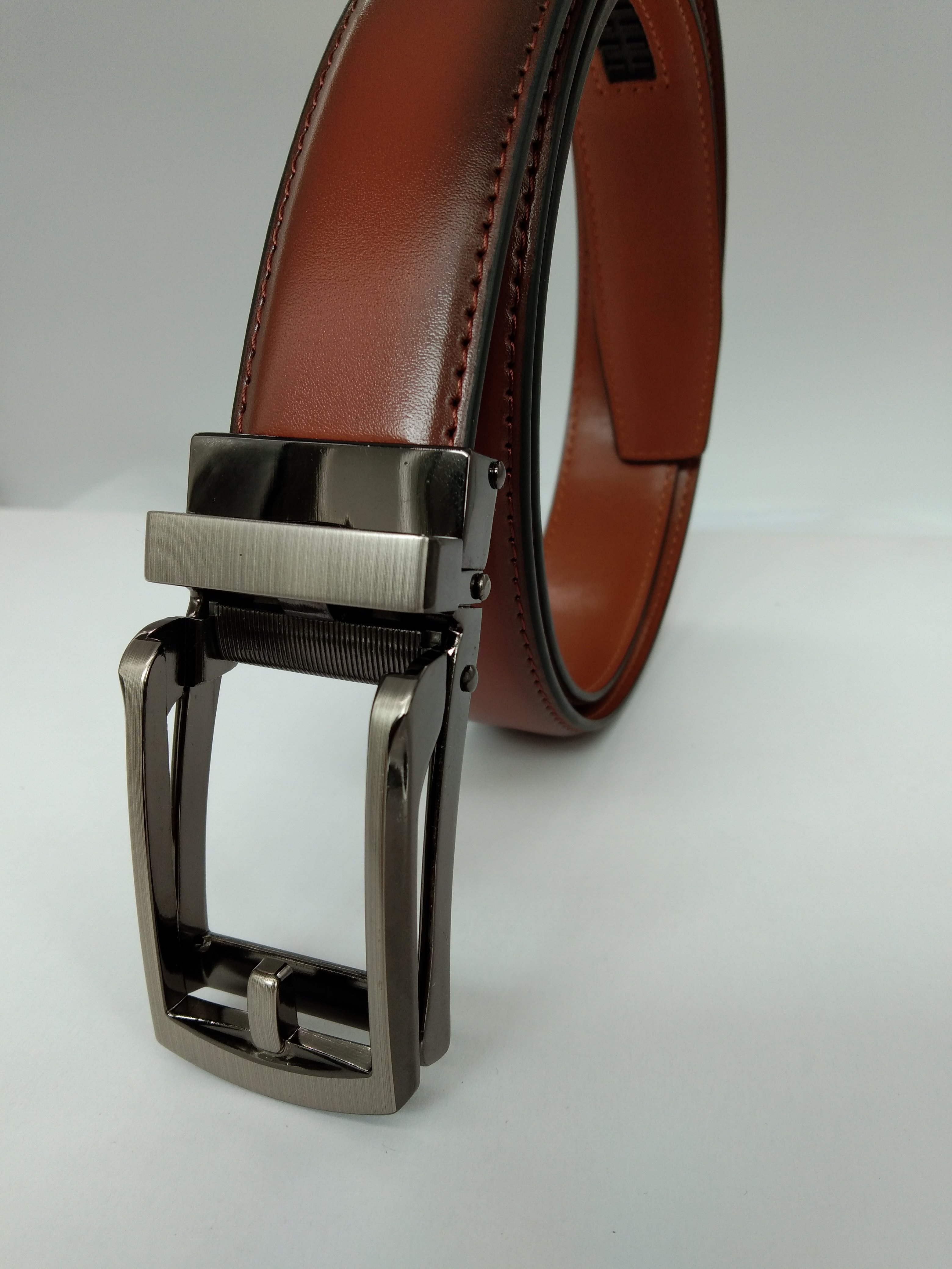 2024 Hot Selling Men's leather belt high-quality leather automatic buckle belt custom size and logo