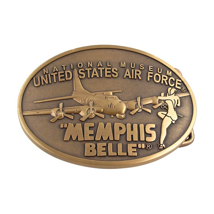 Engraved Eagle Pattern Nickel Belt Buckle, Custom Metal Belt Buckles With Logo