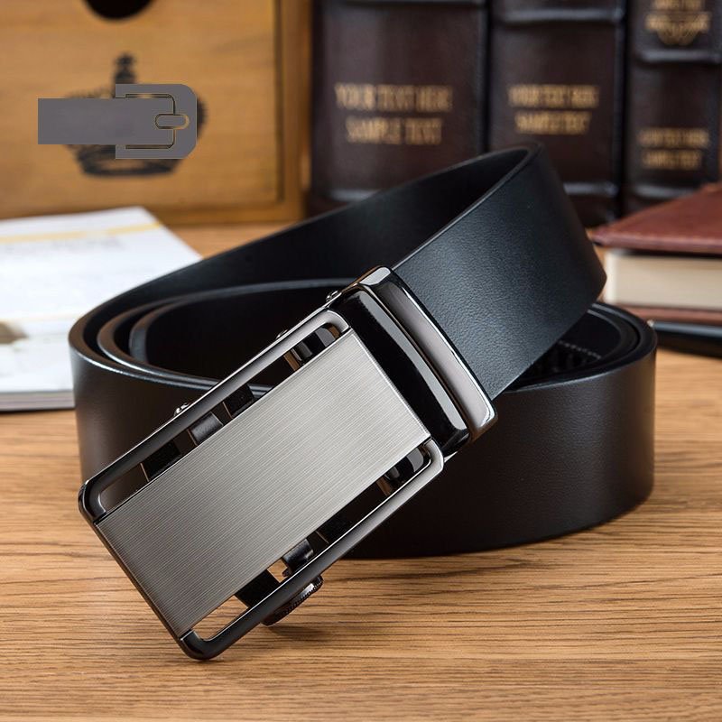 Automatic Buckle Belt Custom Design Handmade Top Layer Cowhide Leather Belt Luxury Leather Belt for Men