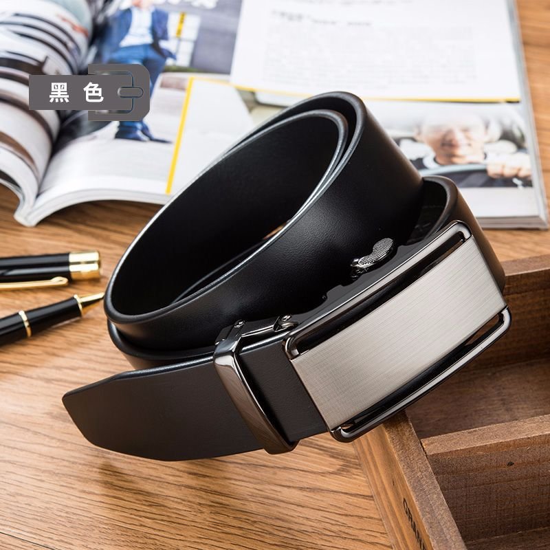 Automatic Buckle Belt Custom Design Handmade Top Layer Cowhide Leather Belt Luxury Leather Belt for Men