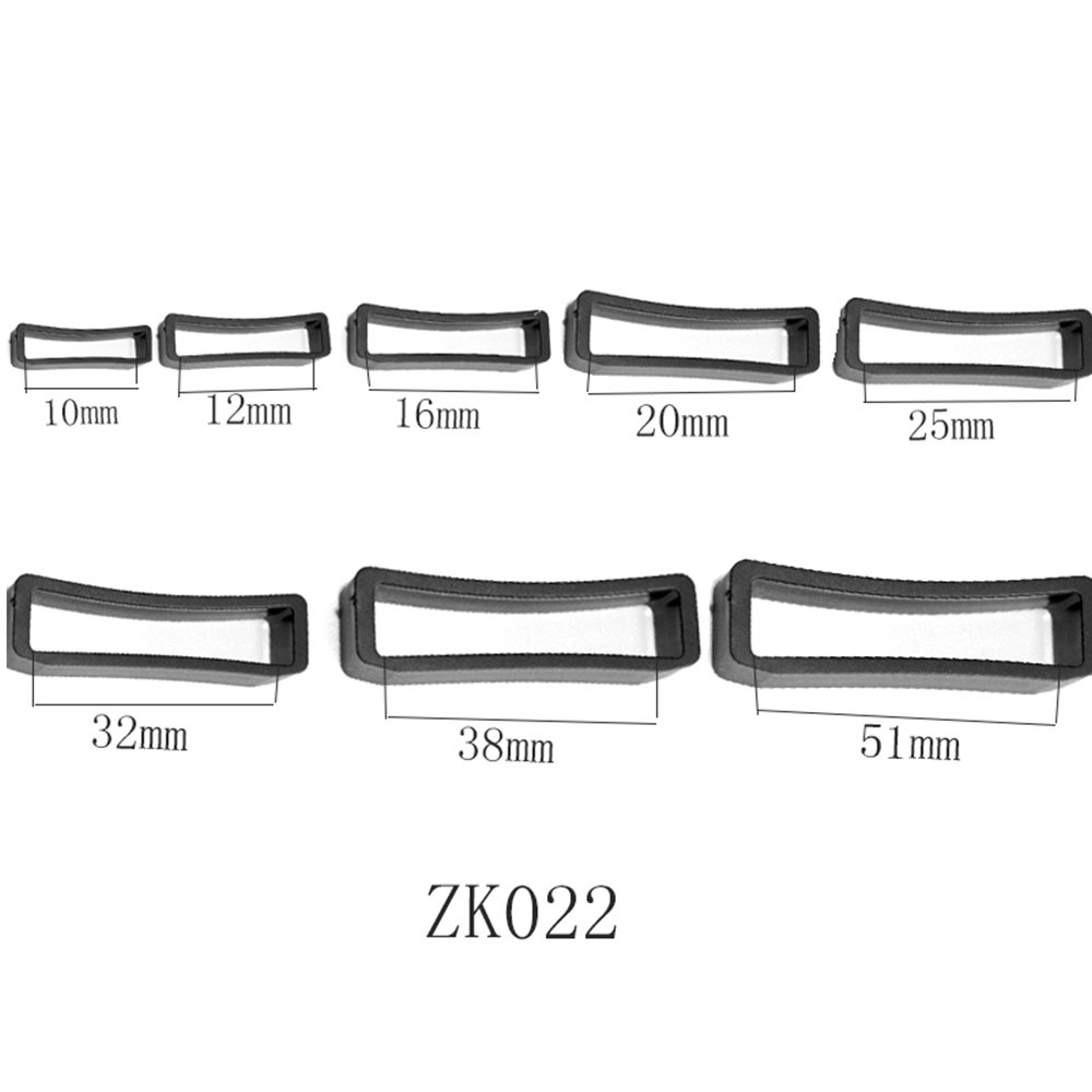 Black Plastic Belt Loop Keeper Square Loop Buckles Belt Harness Backpack Straps Plastic Square Buckles