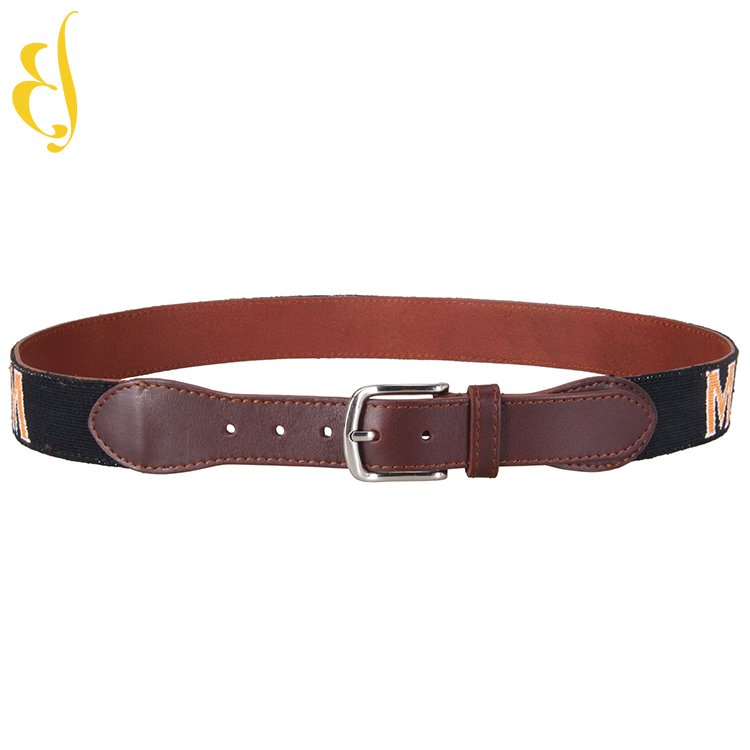 Fashion luxury designer men belt customized single needle buckle genuine belt with M word
